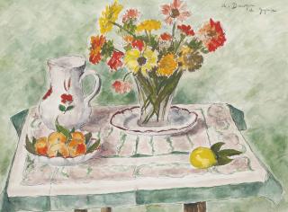 André Dunoyer de Segonzac - Nature Morte Au Bouquet De Zinnias