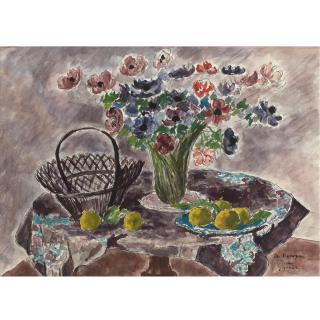 André Dunoyer de Segonzac - Nature Morte Aux Fleurs Et Citrons