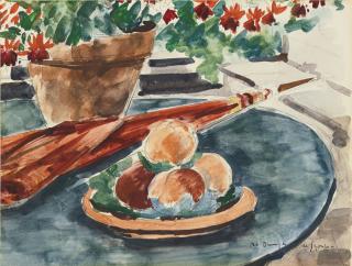 André Dunoyer de Segonzac - Nature Morte Aux Pêches Et À L\'Ombrelle