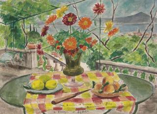 Andre Dunoyer de Segonzac - Sur la terrasse--vue de la mer