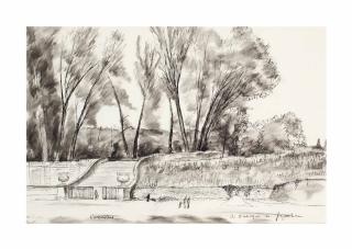 André Dunoyer de Segonzac - Versailles, L\'Escalier du Grand Trianon