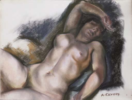 André Favory - A reclining female nude