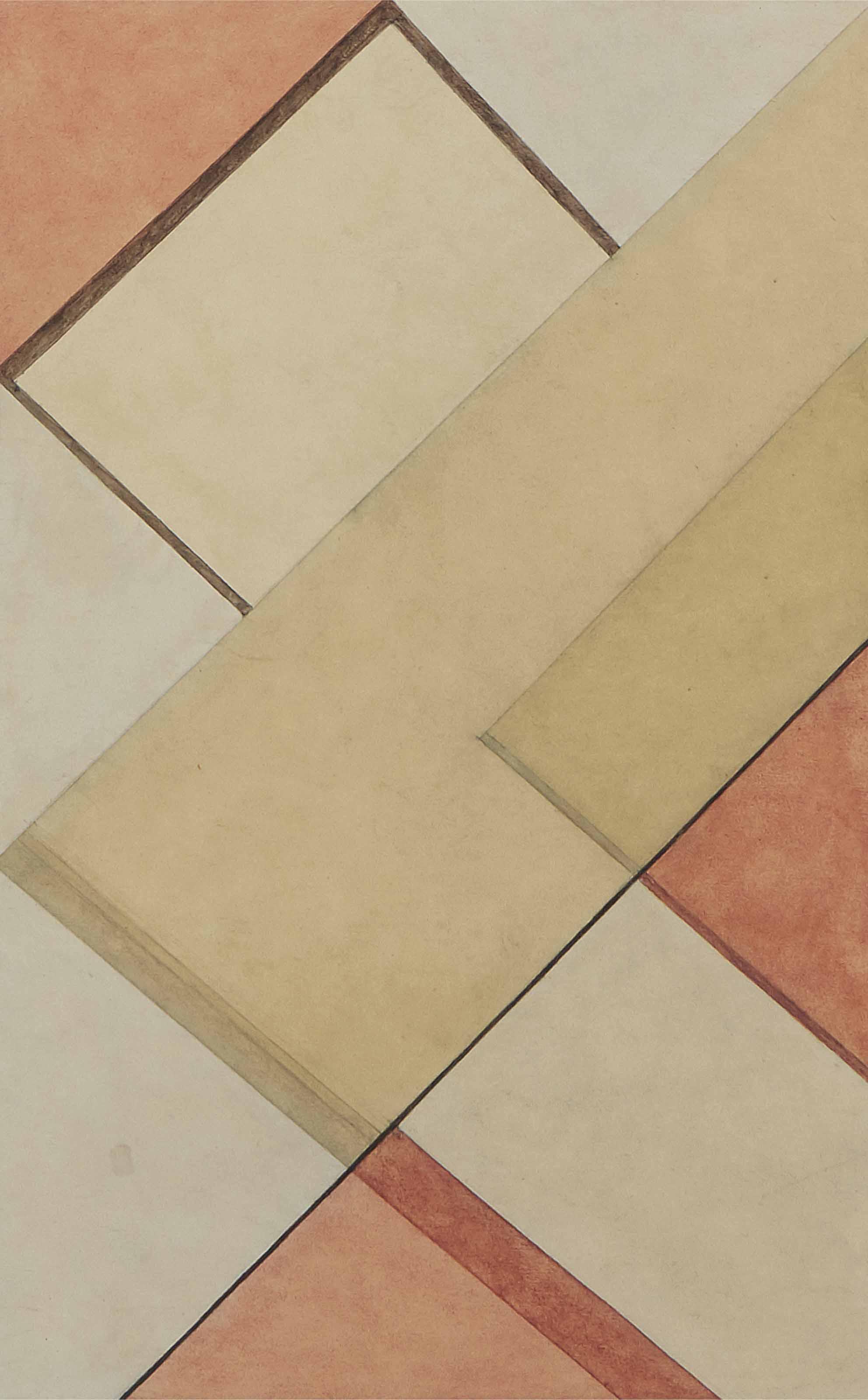 André Gaston Heurtaux - Composition à rectangle jaune, carré noir