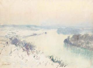 Andre Georges Alfred Barbier - Paysage Enneigé