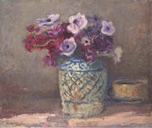 Andre Georges Alfred Barbier - Vase D\'Anémones