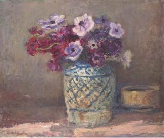 Andre Georges Alfred Barbier - Vase D\'Anémones