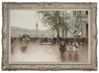André Gisson - A busy street, Paris