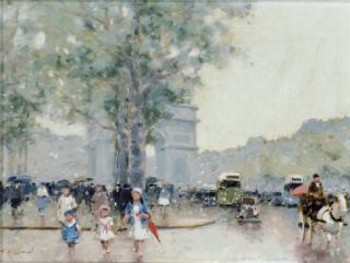 André Gisson - Bustling streets at the Arc de Triomphe