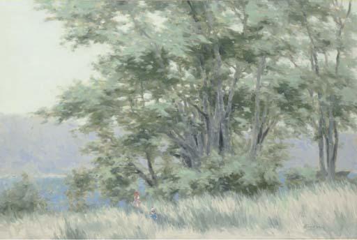 Andre Gisson - Femme Et Enfant Dans Le Jardin