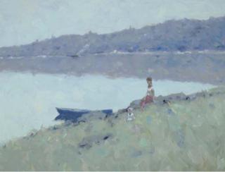 André Gisson - Mother and child by the lake