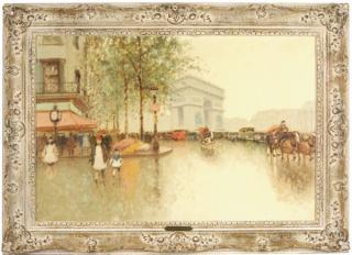 André Gisson - Rainy day in Paris near the Arc de Triomphe