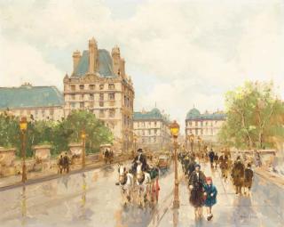 André Gisson - Scêne de rue Parisienne