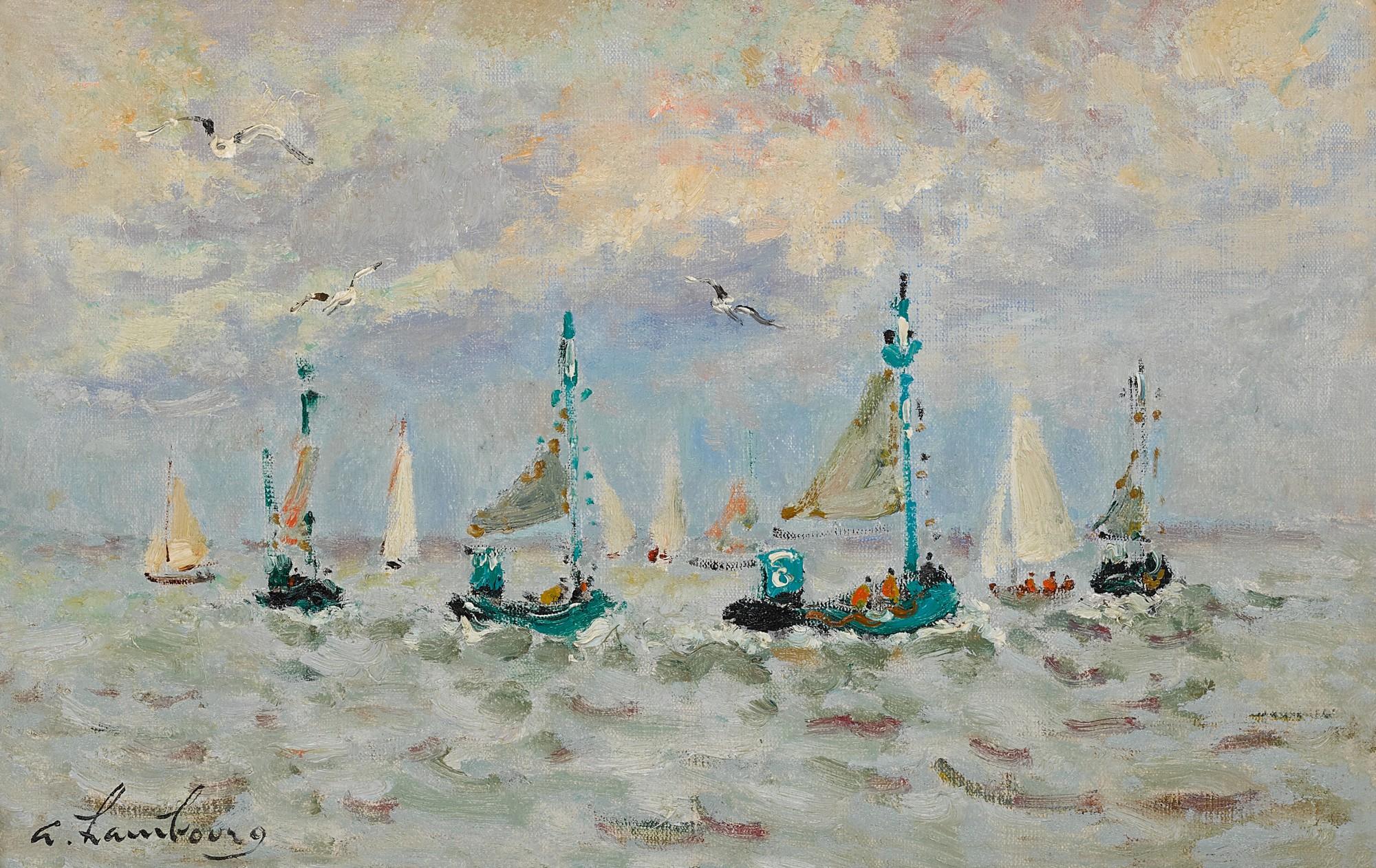 André Hambourg - Bateaux de pêche au large Deauville