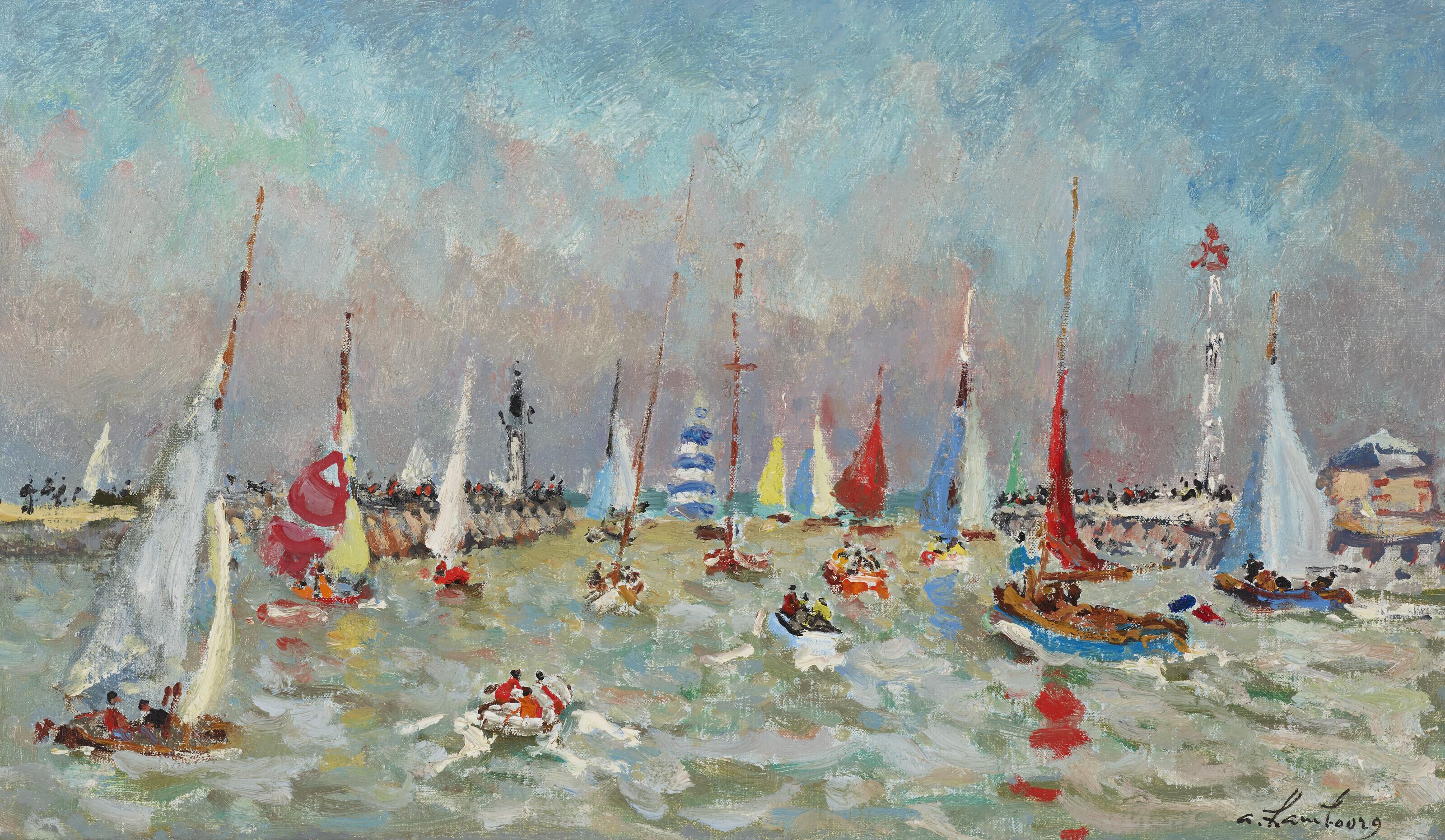 André Hambourg - Départ des régates, Deauville en août