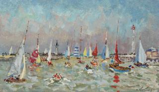 André Hambourg - Départ des régates, Deauville en août