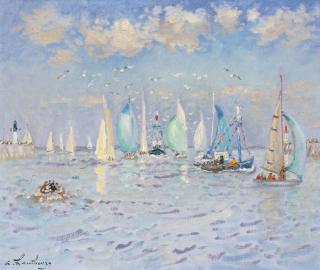 André Hambourg - Le Retour Des Voiliers, Deauville