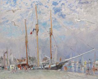 Andre Hambourg - Le Trois mats à Deauville