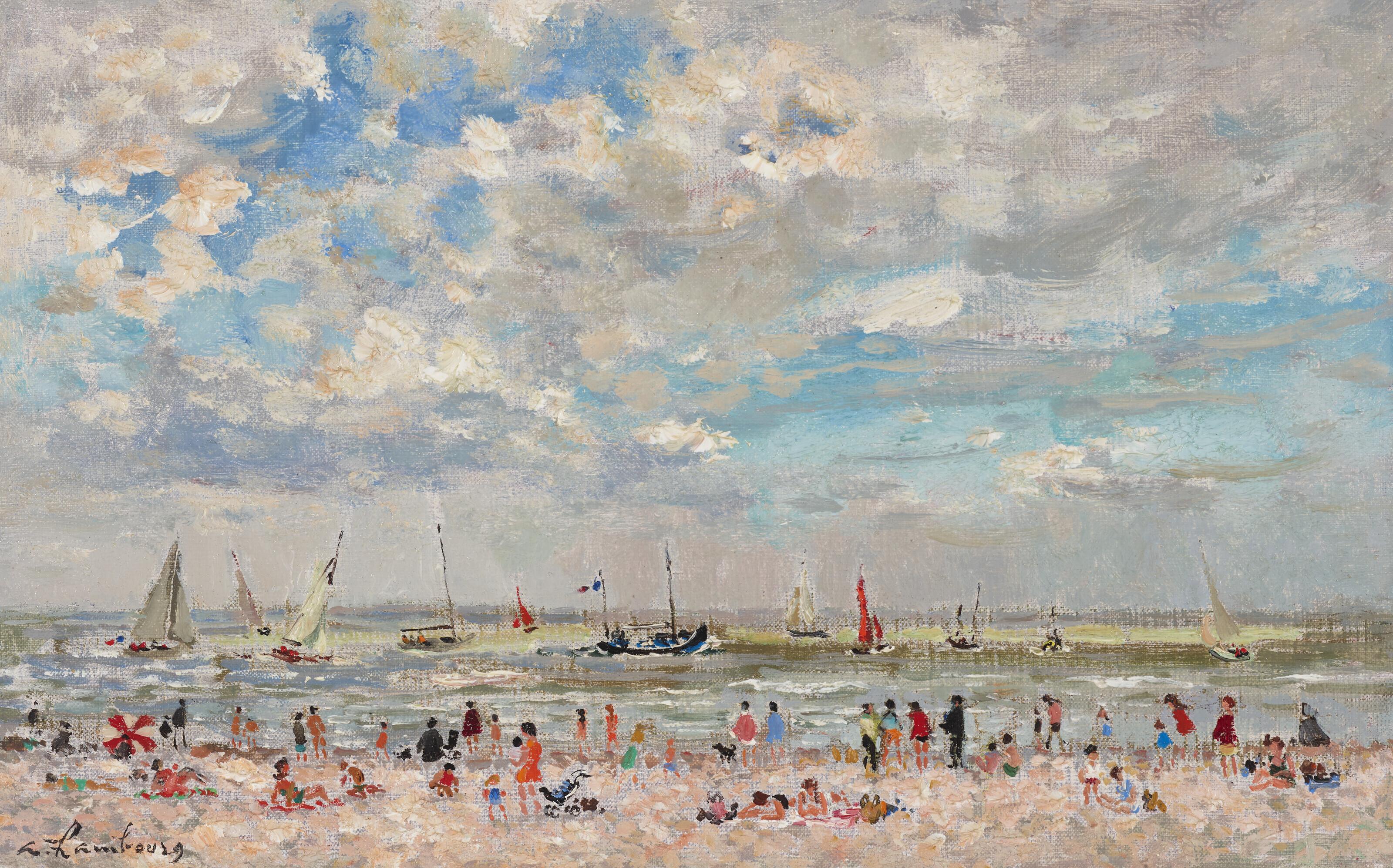 André Hambourg - Les yachts, ciel légèrement couvert