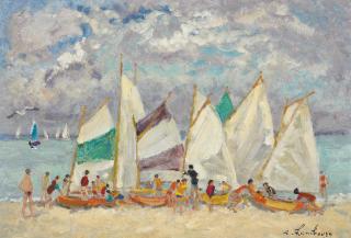 Andre Hambourg - Marée haute, L\'école de voile à Deauville