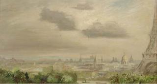 André Hambourg - View of Paris And The Eiffel Tower