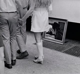 André Kertész - \'Art Fair, Painting of Reader, Washington Square, NY\', 1970