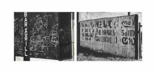 André Kertész - Grafitti, New York, February 1951 And Street Sign, Budapest, October 1944