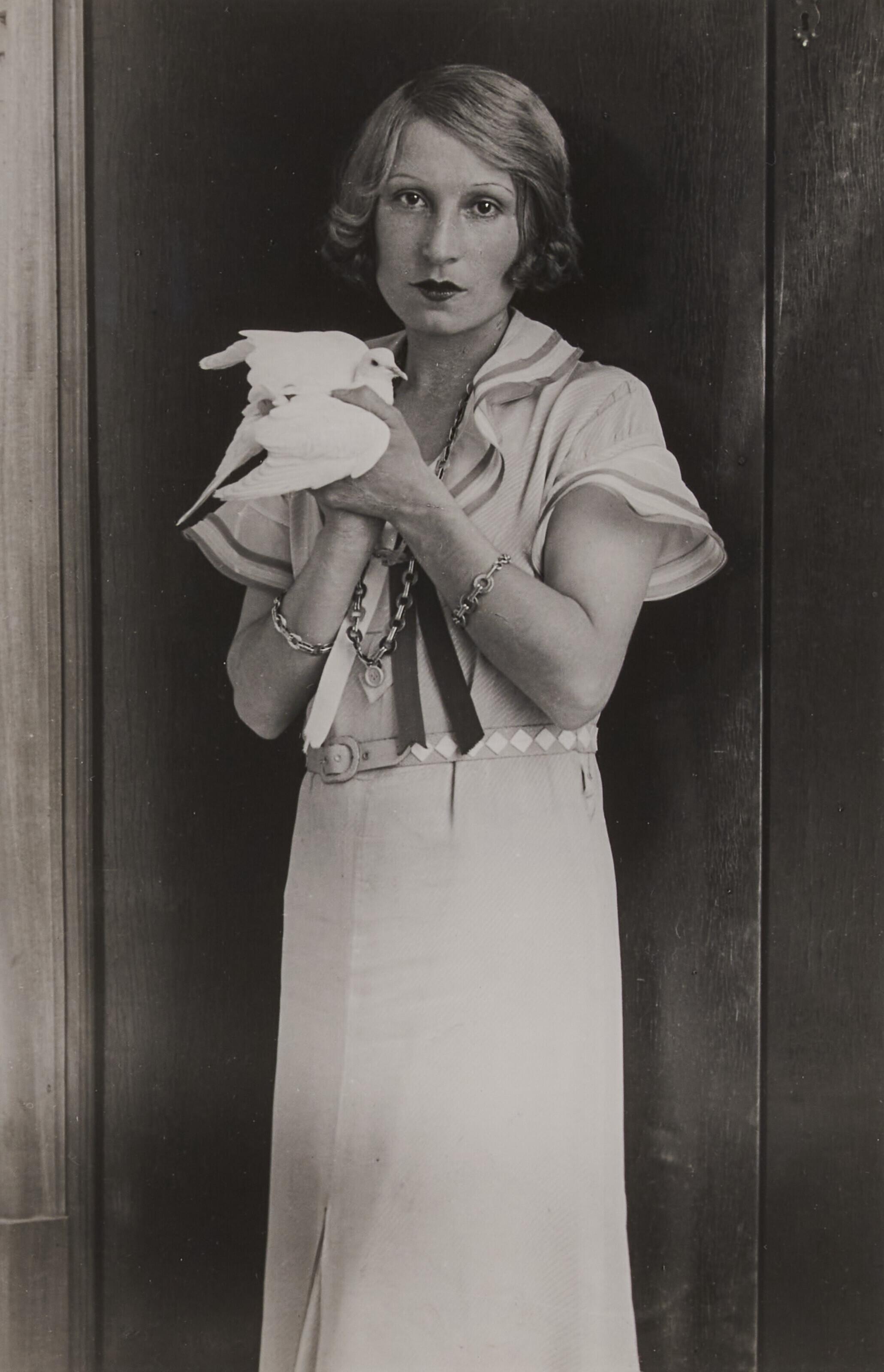 André Kertész - Portrait of Woman and Bird, c. 1927