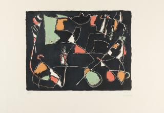 André Lanskoy - Composition fond noir.