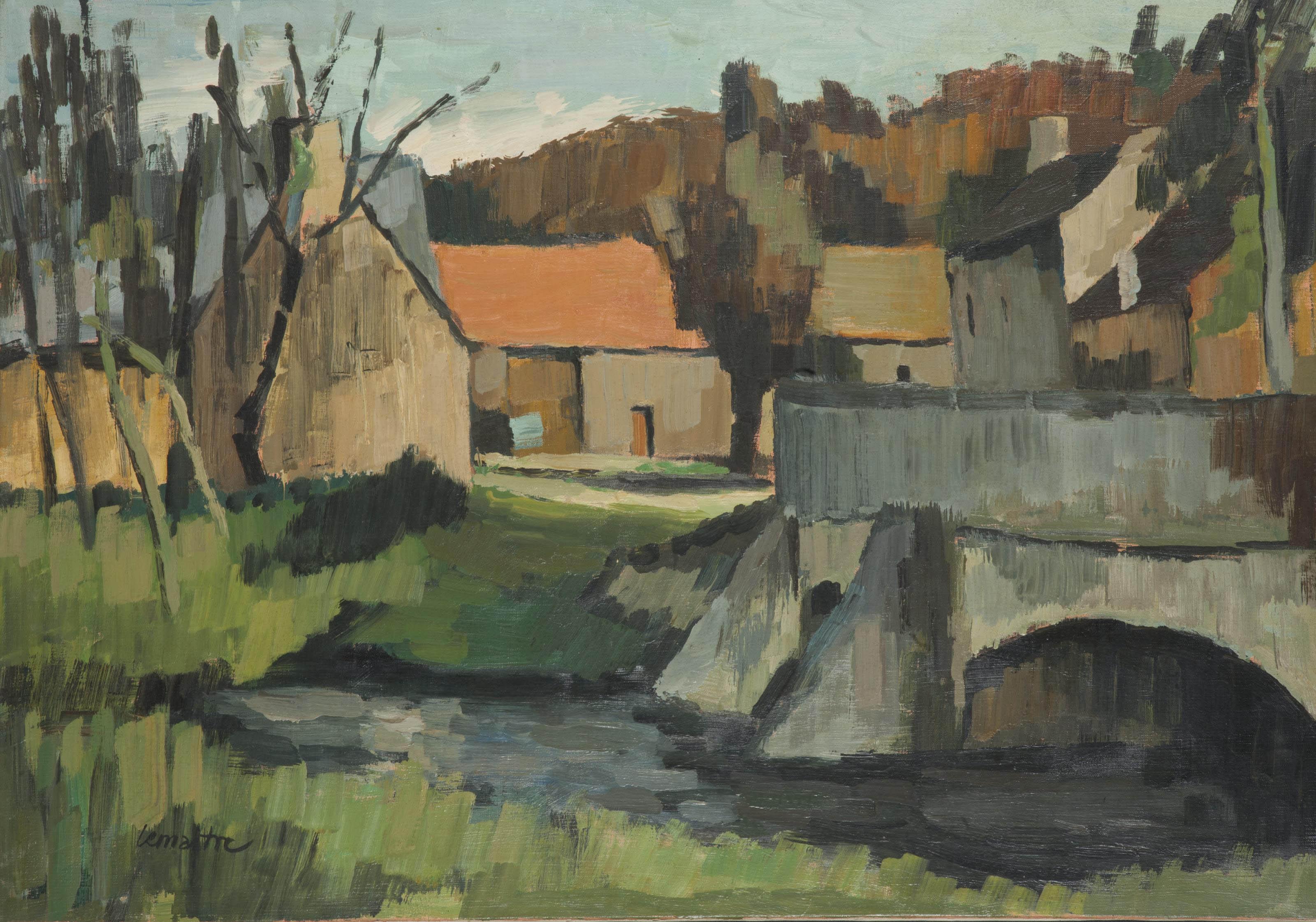 Andre Lemaitre - Pont sur le Laizon à Ouézy