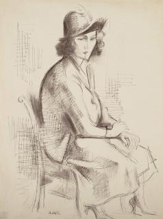 André Lhote - A seated woman with a hat