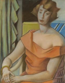 André Lhote - Portrait De Femme À La Robe Rose