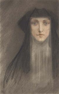 André-Louis-Armand Rassenfosse - L\'amour suprême: Portrait d\'une nonne, en buste