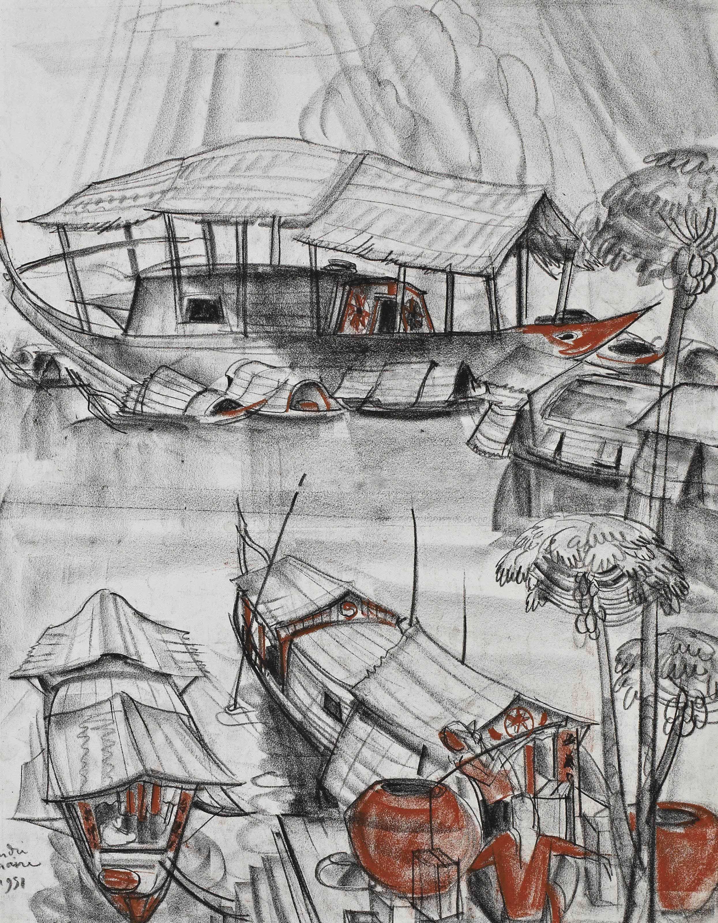 Andre Maire - Pêcheurs dans les mers d\'asie