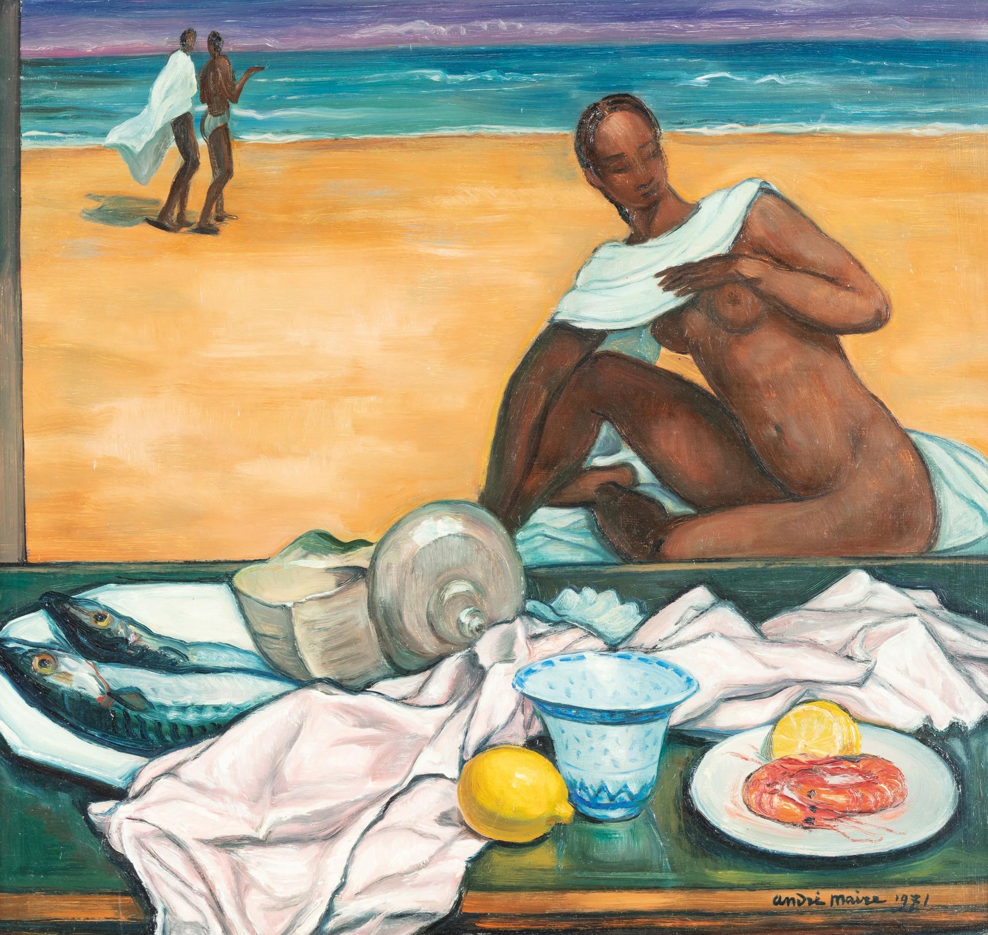 André Maire - Scène de plage