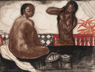 André Maire - Women on a terrace, Madagascar