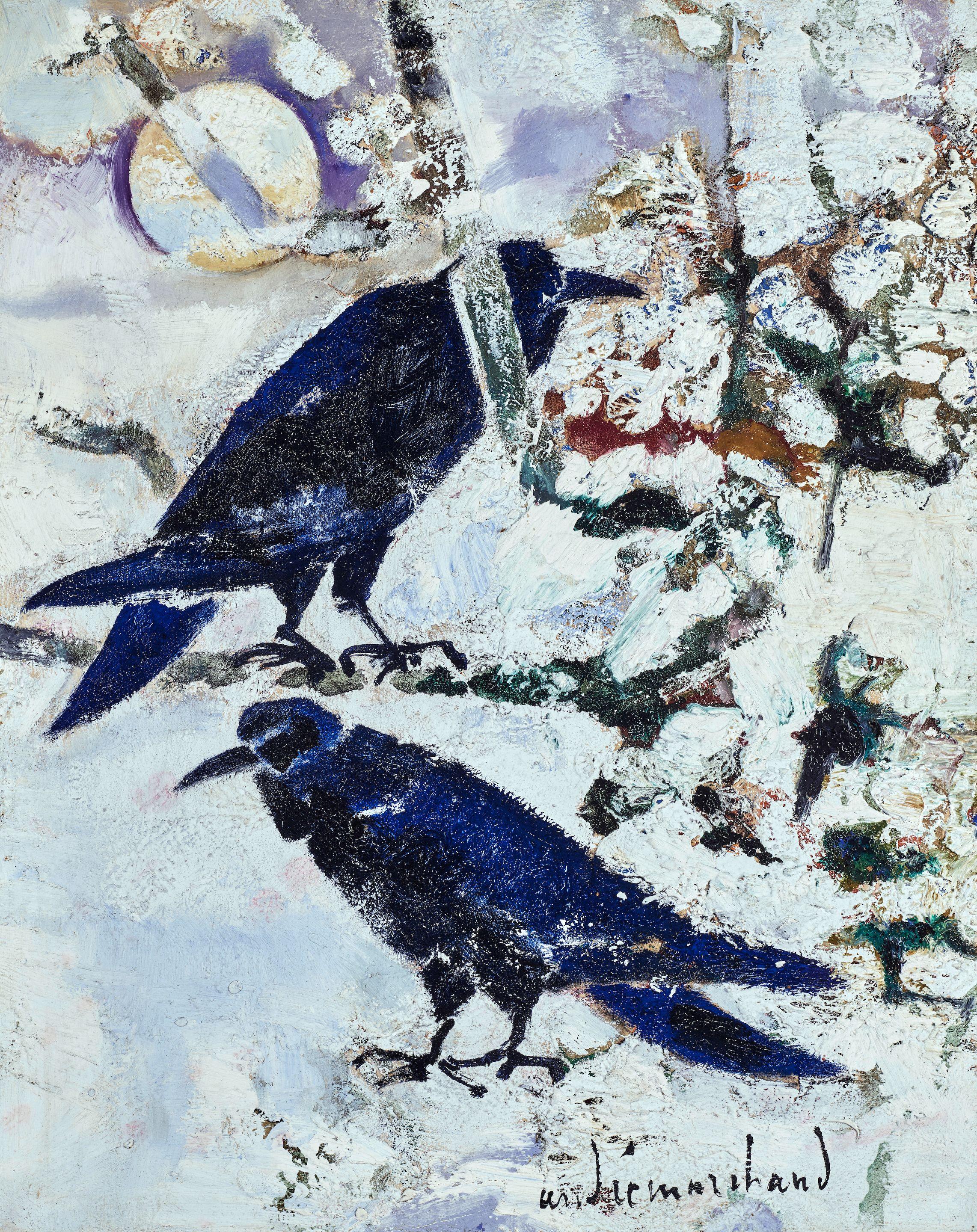 André Marchand - Le couple de corbeaux (l\'hiver Bourgogne)