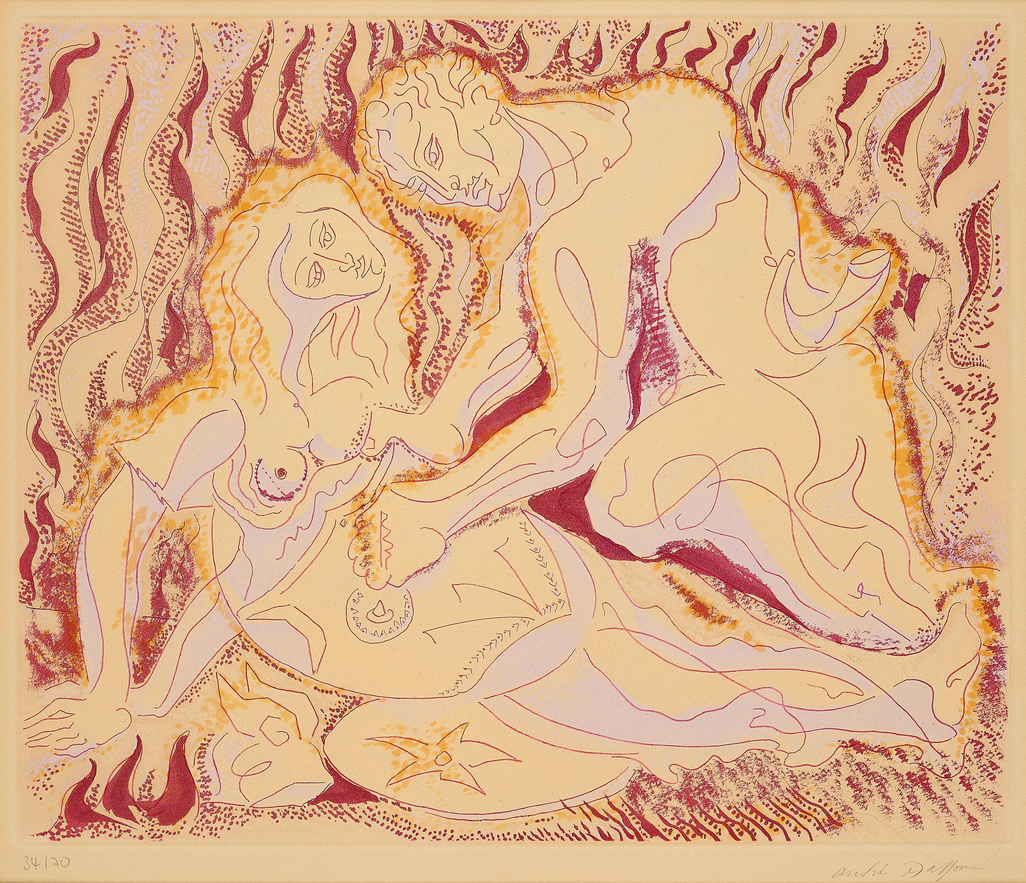 André Masson - Siegfried und Brunhilde (Aus: Louis Aragon. Les Amants Célèbres).