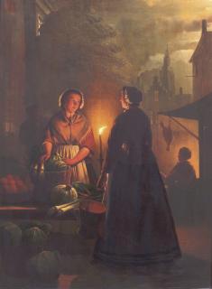 André Vermeulen - A market stall by night