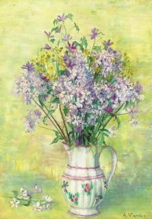 André Vignoles - Saponaires et mauve