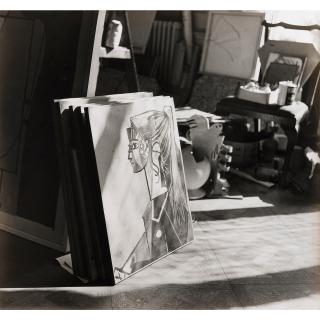 André Villers - L\'Atelier De Picasso, Avec Tableau Portrait De Sylvette, 1954