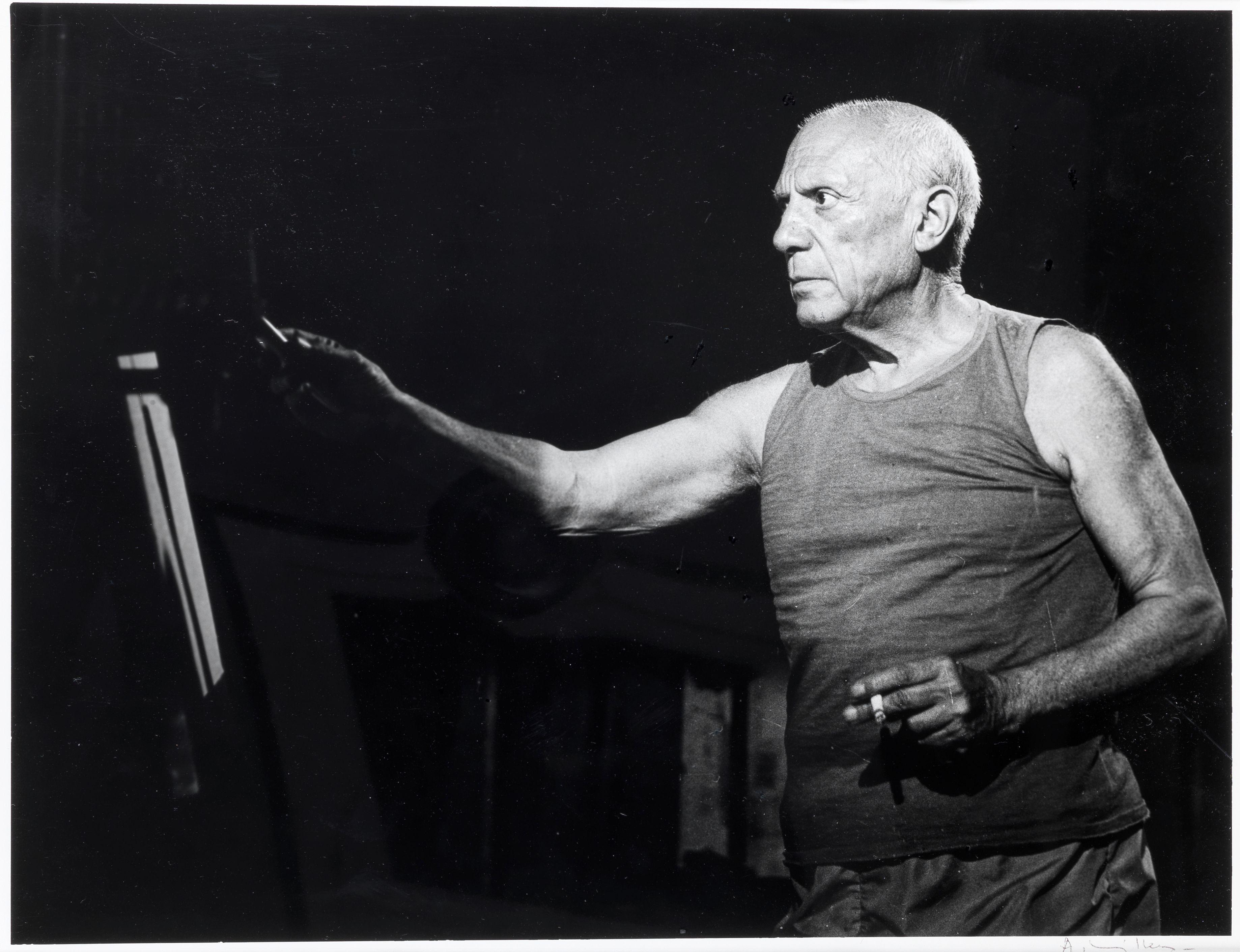 André Villers - Pablo Picasso pendant le tournage du film \