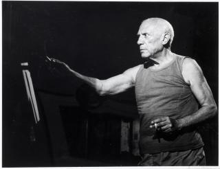 André Villers - Pablo Picasso pendant le tournage du film \