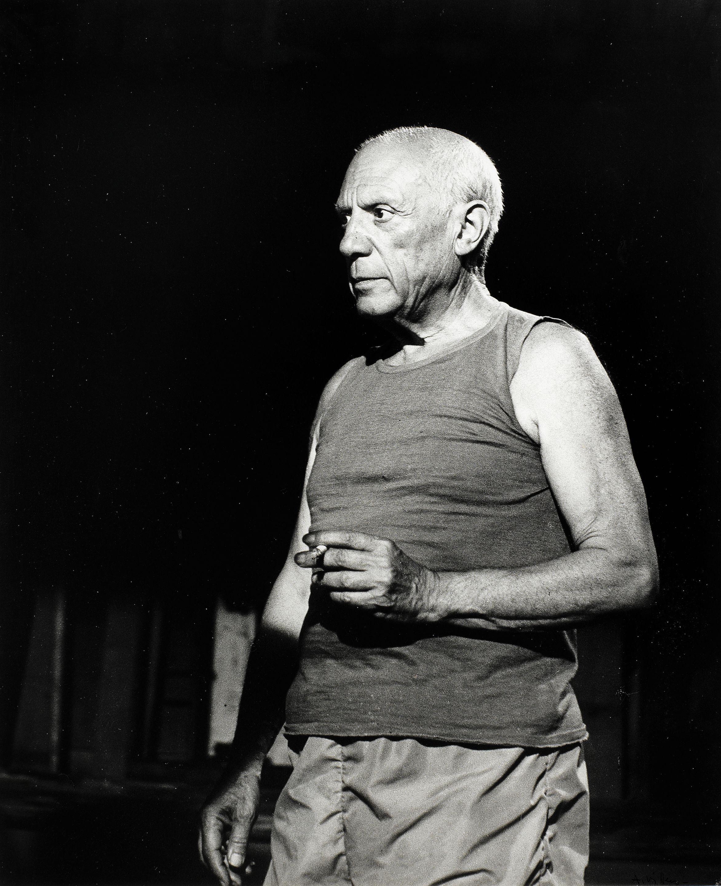 André Villers - Picasso with cigarette, 1955