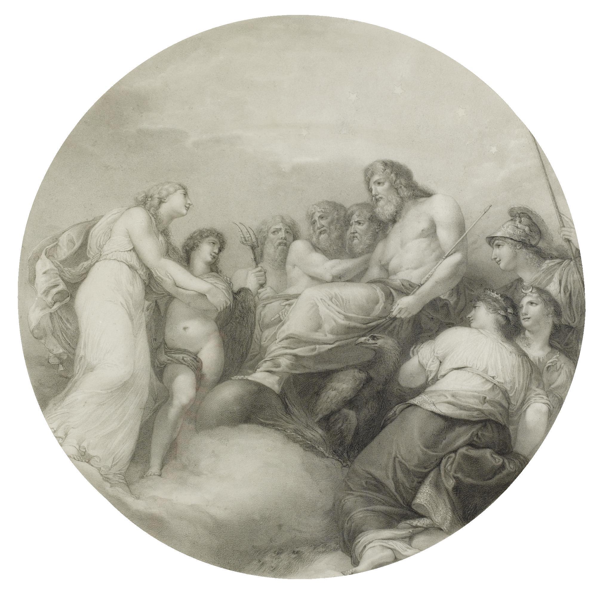 Andrea Appiani - Cupid Introducing Psyche To Jupiter