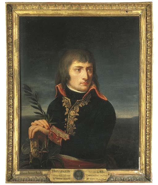 Andrea Appiani - Portrait of Napoleon Bonaparte (1769-1821), half-length, his hands resting on the hilt of a sword, before a landscape