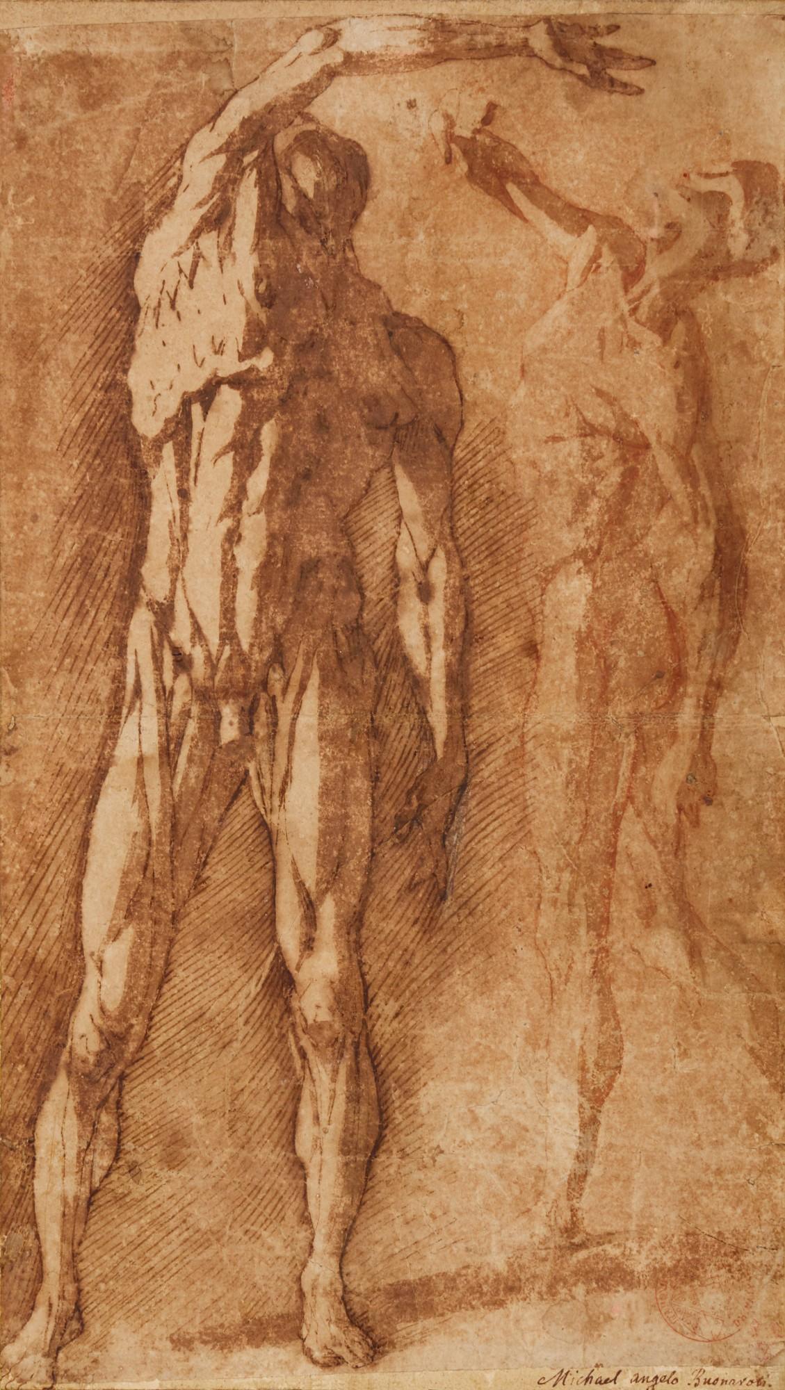 Andrea Boscoli - Two Studies Of A Flayed Male Nude, After Pietro Francavilla