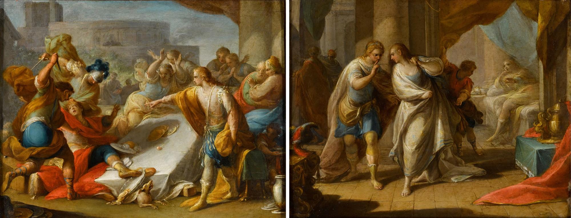 Andrea Celesti - Amnon\'S Outrage On Behalf Of His Sister, Tamar;  Absalom Orders The Murder Of Amnon