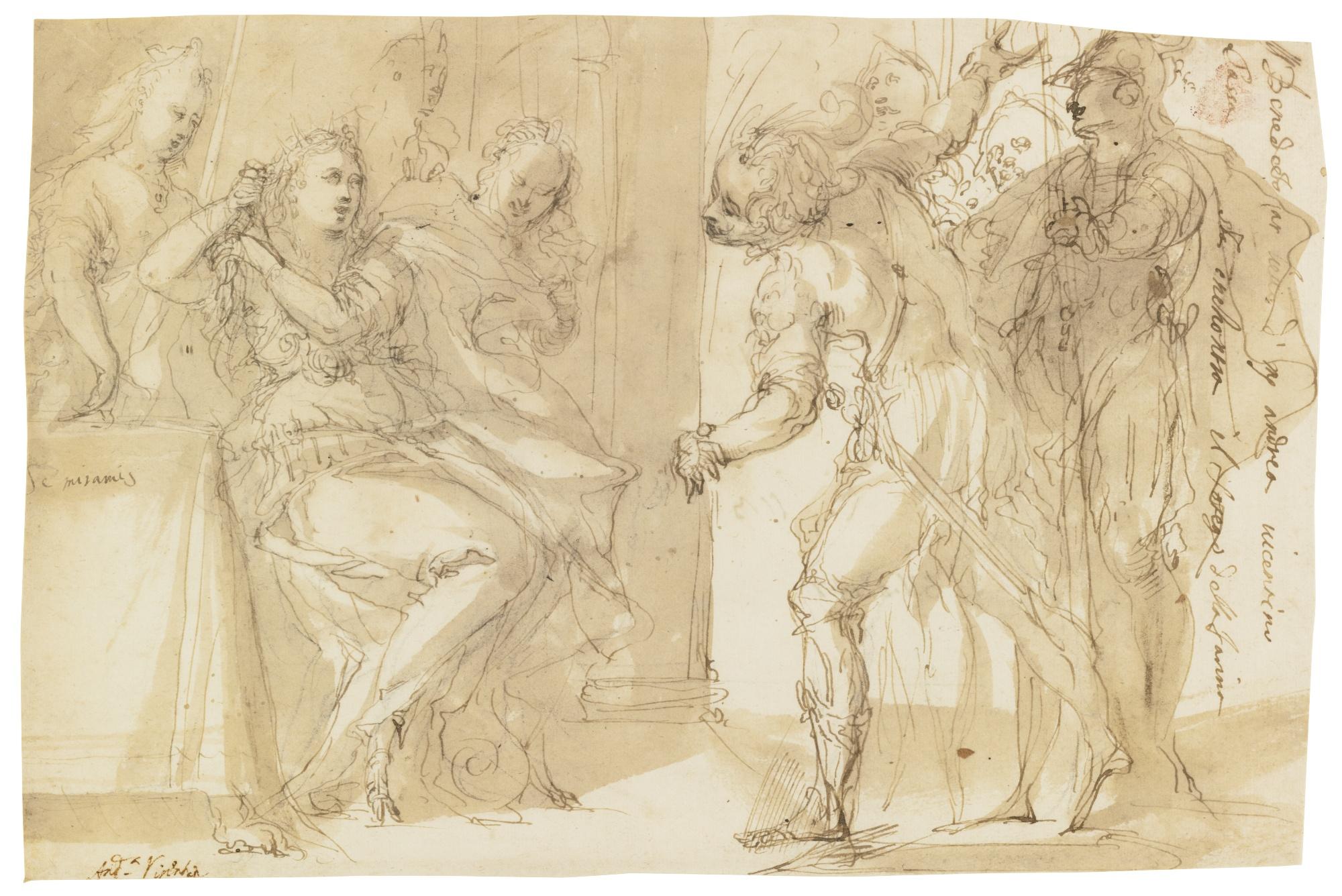 Andrea Del Michieli - Semiramis Hearing The News Of A Revolt In Babylon