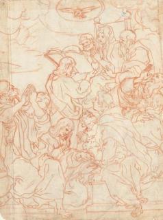 Andrea Lilio - La Vierge sur un trône entourée d\'apôtres lui tenant un livre