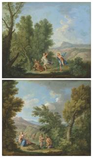 Andrea Locatelli - Apollo and Daphne; and Latona turning the Lycian peasants into frogs